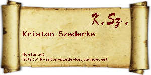 Kriston Szederke névjegykártya